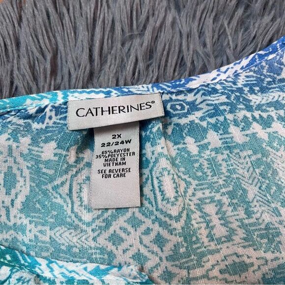 Catherines Women's Plus Size Santa Fe Peasant Top Size 2X - Picture 3 of 5